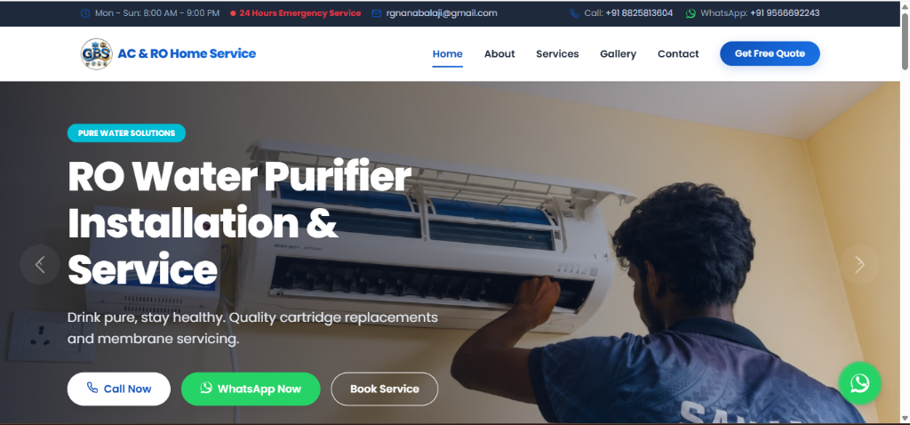 GBS AC & RO Service Website
