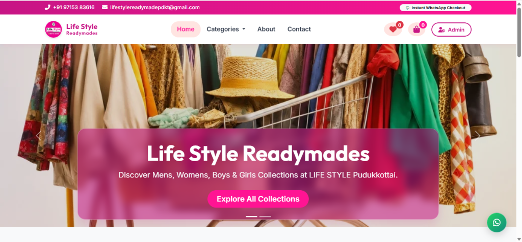 Lifestyle Readymade Mens Wear E-Commerce